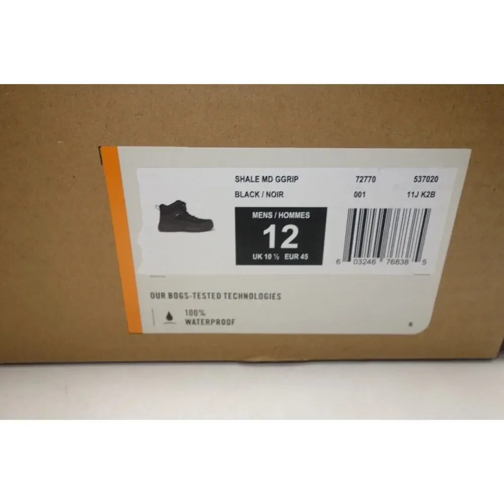 NEW Bogs Boots  Men's 12 Shale Waterproof Glacial Grip Black 72770